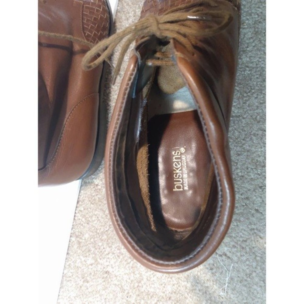 VINTAGE | Buskens Unisex* Basket Weave Leather Ankle Boot, Men's 8.5/Women's 10 - Picture 7 of 9